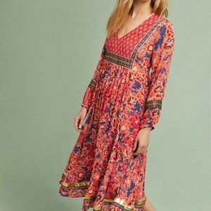 Anthropologie RD & KoKo Trimmed Peasant Dress BNWT - Size S